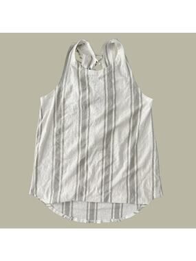 Chaser NWT Linen Blend Striped Lace-Up Back Tank Top Size Medium